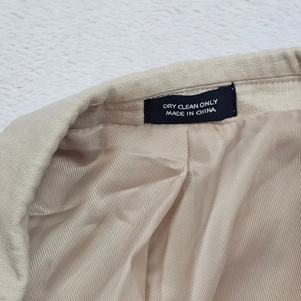 Saddlebred Blazer Mens 42S Beige Linen Two Button Coastal Old Money Preppy
